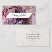 ビューティフルシェードパープルと金ゴールドスモーキーマーブル 名刺 (正面/裏面)