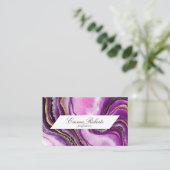 ビューティフルシェードパープルと金ゴールドスモーキーマーブル 名刺 (スタンド正面)