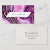ビューティフルシェードパープルと金ゴールドスモーキーマーブル 名刺 (正面/裏面)