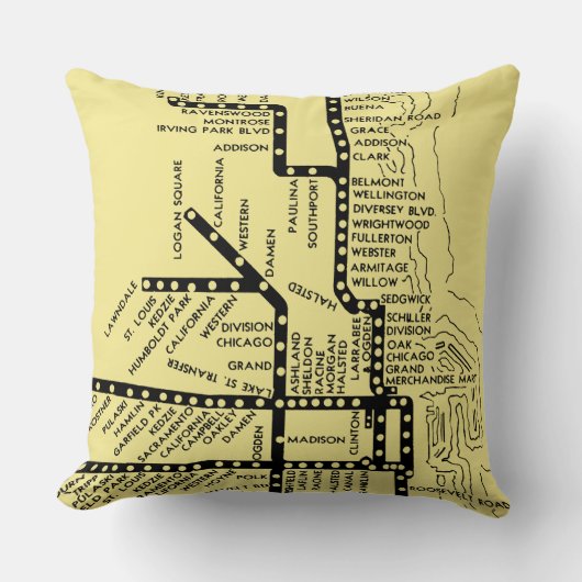 ビューティフルシカゴプライド地下鉄ストップヴィンテージ クッション (正面)