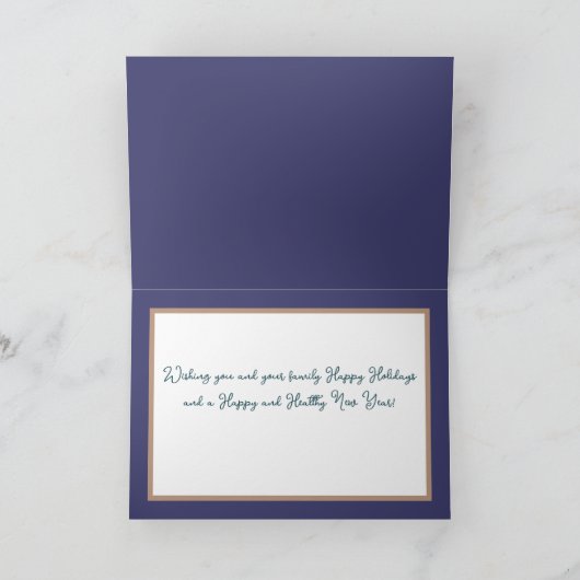 ビューティフルシックフローラブーケホワイトフラワーホリデー カード (内部)