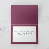 ビューティフルシックフローラブーケホワイトフラワーホリデー カード (内部)