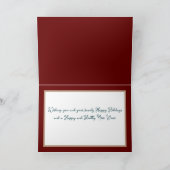 ビューティフルシックフローラブーケホワイトフラワーホリデー カード (内部)