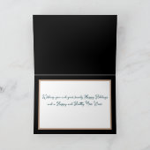 ビューティフルシックフローラブーケホワイトフラワーホリデー カード (内部)