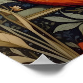 ビューティフルシッティングレッドキツネウィリアムインスパイアモリス ポスター (角)