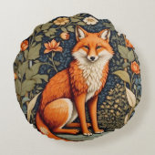 ビューティフルシッティングレッドキツネウィリアムインスパイアモリス ラウンドクッション (裏面)