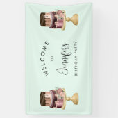 ビューティフルシャイニーラグジュアリーパーティーケーキ誕生日 横断幕 (縦)