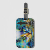 ビューティフルシャメスキットンブルーグリーン金ゴールド ラゲッジタグ (正面縦)