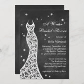 ビューティフルシャルボードウィンターブライダルシャワー招待状 招待状 (正面/裏面)