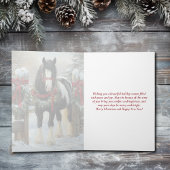 ビューティフルシャー荷車を引くホースとリースクリスマス シーズンカード