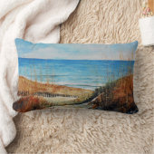 ビューティフルショアビーチランドスケープアート ランバークッション (ブランケット)