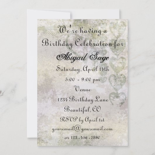 ビューティフルシルエットホース誕生日招待状 招待状 (裏面)