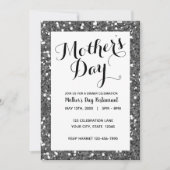 ビューティフルシルバーグリッターマザーズデイ 招待状 (正面)