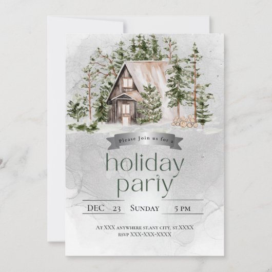 ビューティフルシルバーハウスクリスマスパーティー 招待状 (正面)