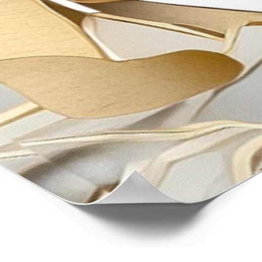 ビューティフルシルバー金ゴールドパーム離れズ ポスター (角)