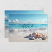 ビューティフルシーシェルズヒトデビーチ結婚式 出欠カード (正面/裏面)