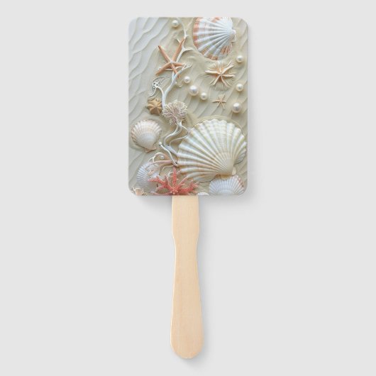 ビューティフルシーシェルズヒトデ真珠ビーチ ハンドファン (裏面)