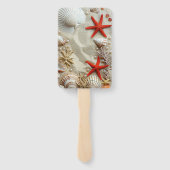 ビューティフルシーシェルズレッドスターフィッシュパールビーチ ハンドファン (裏面)