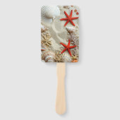 ビューティフルシーシェルズレッドスターフィッシュパールビーチ ハンドファン (正面)