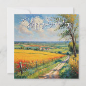 ビューティフルシーナリーサマーカントリーサイド誕生日 カード (正面)