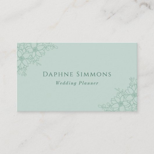 ビューティフルシーフオムグリーンフローララインアート 名刺 (正面)