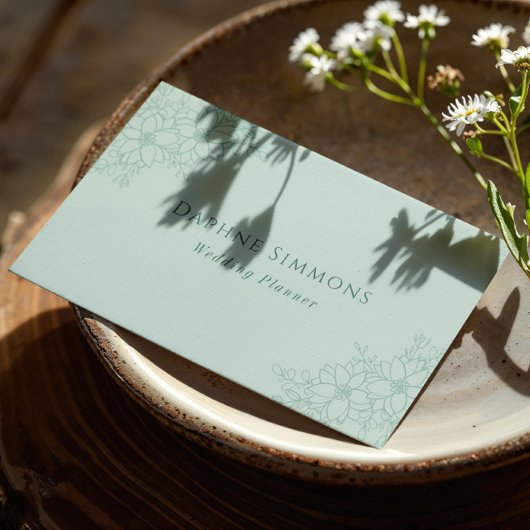 ビューティフルシーフオムグリーンフローララインアート 名刺