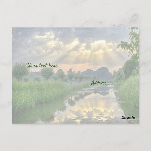 ビューティフルシーンバイブルメッセージカスタム文字 ポストカード (裏面)