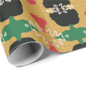 ビューティフルジュネグユニークデザインレッドグリーン ラッピングペーパー (ロールコーナー)