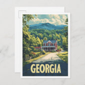 ビューティフルジョージアUSAヴィンテージイラストレーション旅行 ポストカード (正面/裏面)