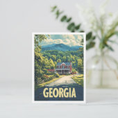 ビューティフルジョージアUSAヴィンテージイラストレーション旅行 ポストカード (スタンド正面)