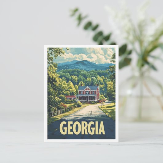 ビューティフルジョージアUSAヴィンテージイラストレーション旅行 ポストカード (スタンド正面)