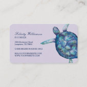 ビューティフルスイミング海ウミガメイラストレーション 名刺 (裏面)