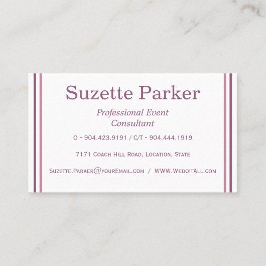 ビューティフルスイートピーフラワーイベントプランナー 名刺 (裏面)