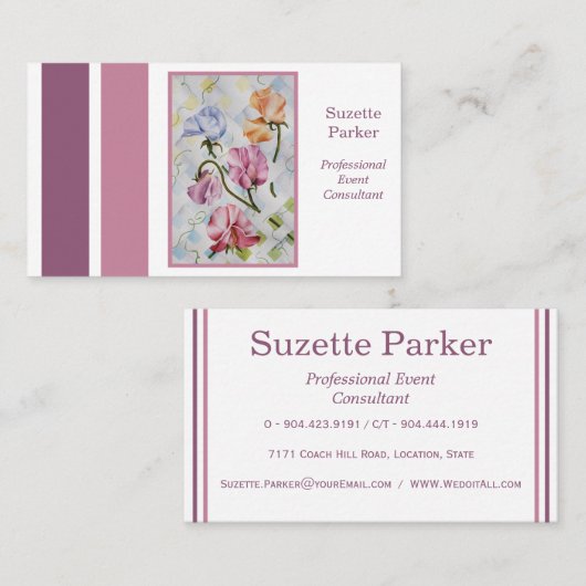ビューティフルスイートピーフラワーイベントプランナー 名刺 (正面/裏面)