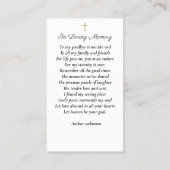 ビューティフルスカイサンセット葬儀記念祈りの言葉カード 名刺 (裏面)