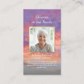 ビューティフルスカイサンセット葬儀記念祈りの言葉カード 名刺 (正面)