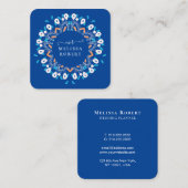 ビューティフルスカイブルーフローラマンダラマーブル スクエア名刺 (正面/裏面)