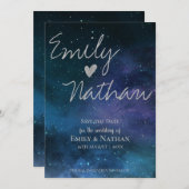 ビューティフルスターリーナイト結婚タイポグラフィ セーブザデート (正面/裏面)