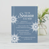 ビューティフルスノーフレーク – ホリデーパーティー招待状 招待状 (スタンド正面)