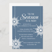 ビューティフルスノーフレーク – ホリデーパーティー招待状 招待状 (正面/裏面)