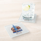 ビューティフルスプリットCroatiaダルマティアヴィンテージ ガラスコースター (アングル)