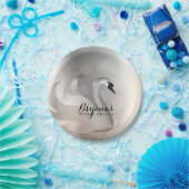 ビューティフルスワンシルバーシックエレガントパーティー ペーパープレート (パーティー)