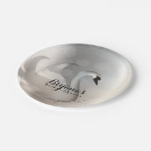 ビューティフルスワンシルバーシックエレガントパーティー ペーパープレート (アングル)