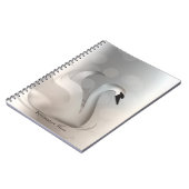 ビューティフルスワンホワイト&シルバーエレガントカスタムシック ノートブック (左側)