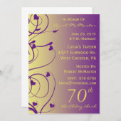 ビューティフルスワール70th誕生日招待状 招待状 (正面/裏面)