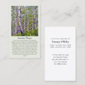 ビューティフルセレニティパープルグリーン祈りの言葉カード 名刺 (正面/裏面)