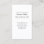 ビューティフルセレニティパープルグリーン祈りの言葉カード 名刺 (裏面)