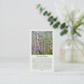 ビューティフルセレニティパープルグリーン祈りの言葉カード 名刺 (スタンド正面)