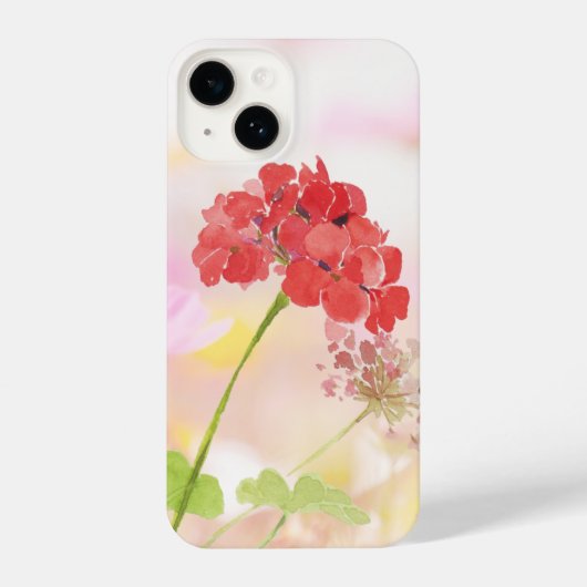 ビューティフルゼラニウムハウスガーデンフラワーフローラアート iPhoneケース (裏面)
