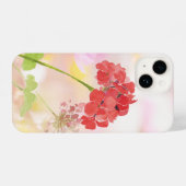 ビューティフルゼラニウムハウスガーデンフラワーフローラアート iPhoneケース (裏面横)